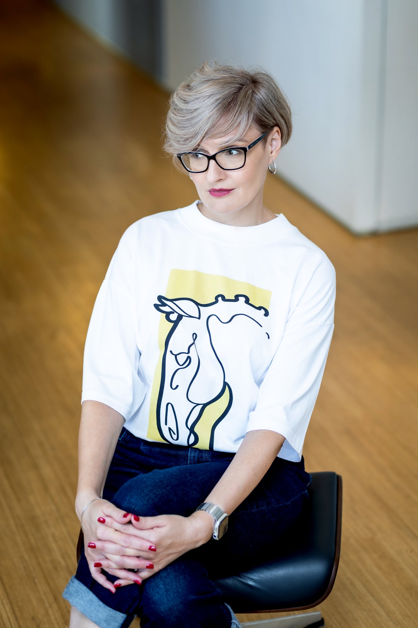 Unisex organic oversized high neck t-shirt