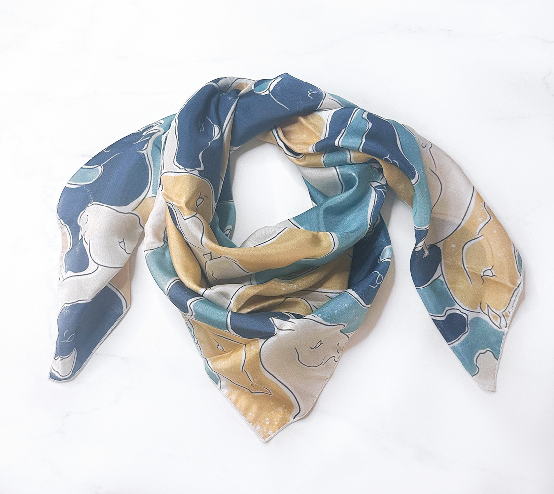 Scarf - Herd - Sky Blue & Camel
