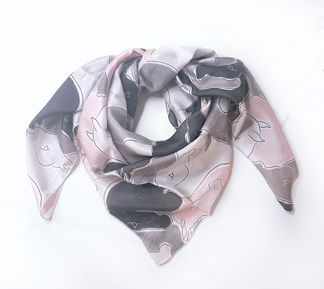 Scarf - Herd - Dusty Pink & Grey