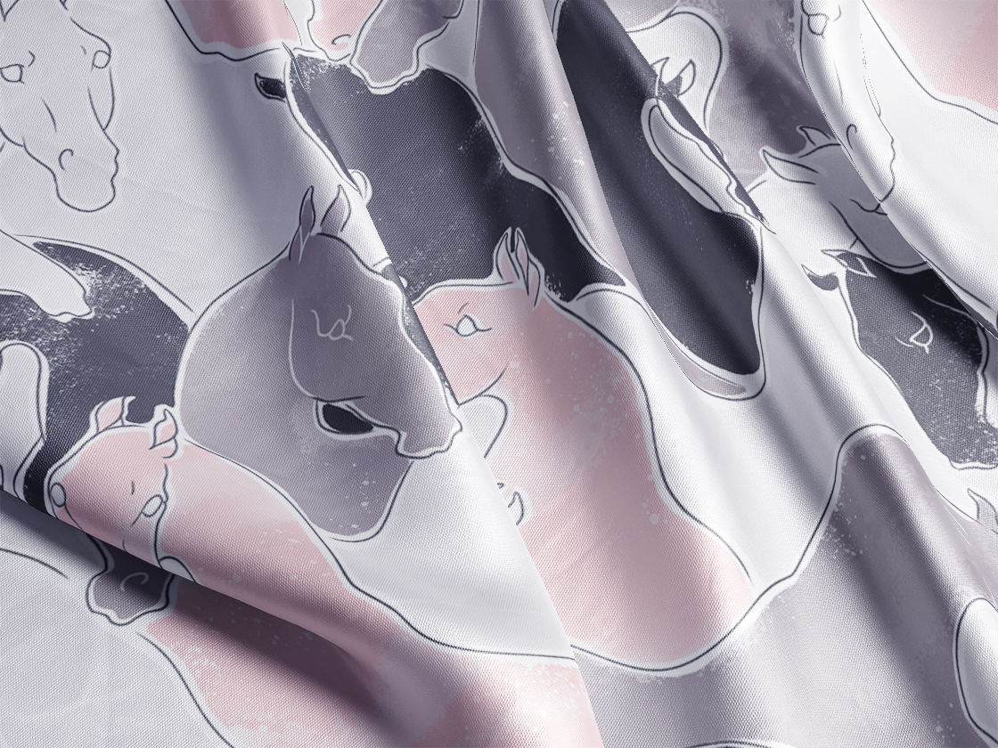 Scarf - Herd - Dusty Pink & Grey