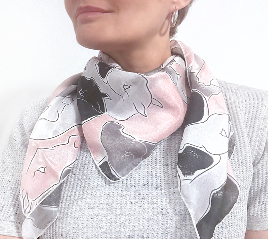 Scarf - Wild Elegance - Blush & Grey