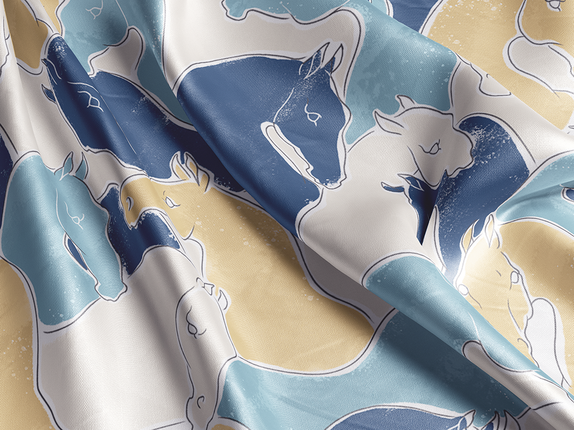 Scarf - Herd - Sky Blue & Camel