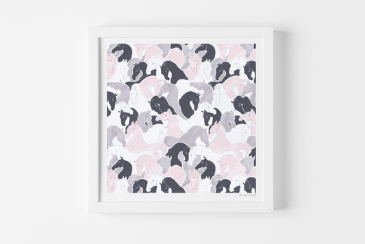 Art Print - Herd - Dusty Pink & Grey