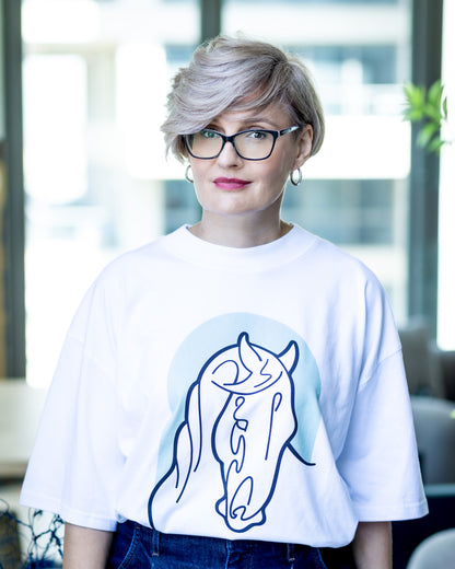 Unisex organic oversized high neck t-shirt